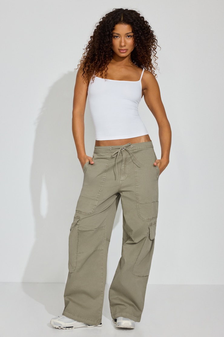 Wide Cargo Pants Green