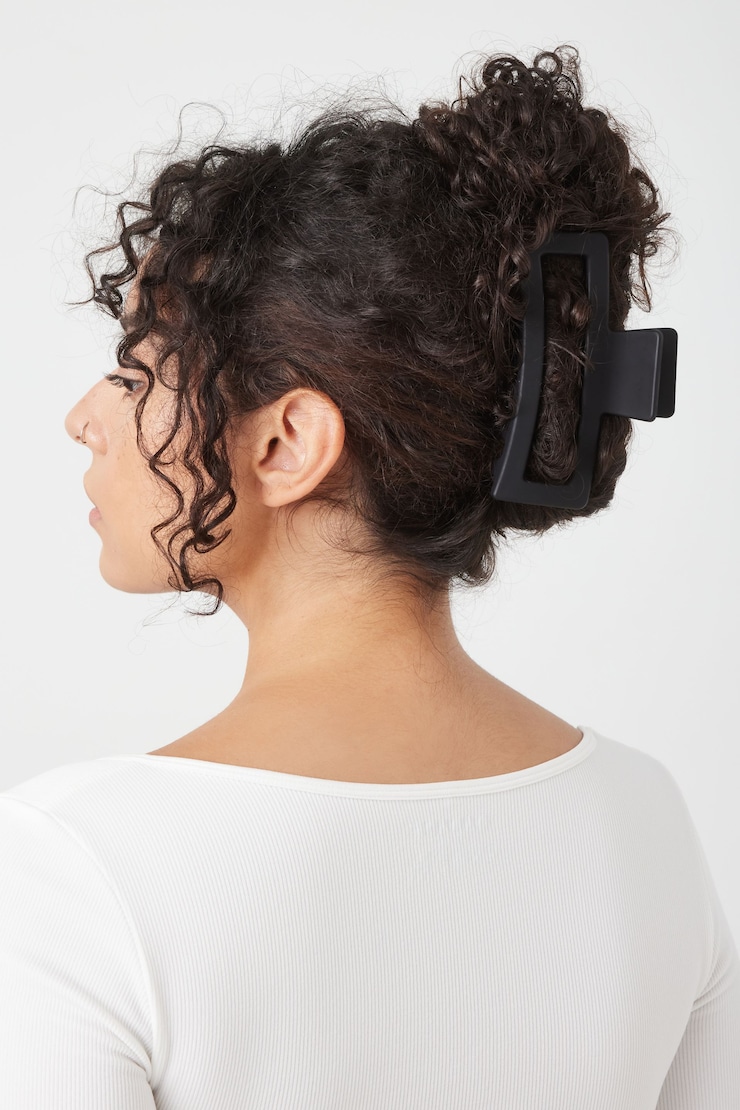 Oversized Rectangle Claw Clip Black